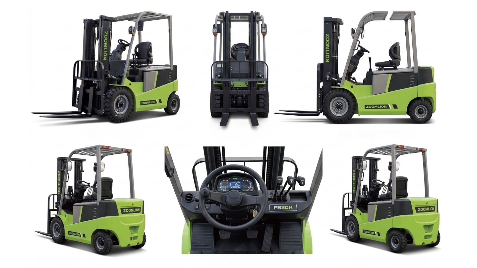Các góc chụp thực tế xe nâng điện lithium 2.0 tấn Zoomlion FB20H 