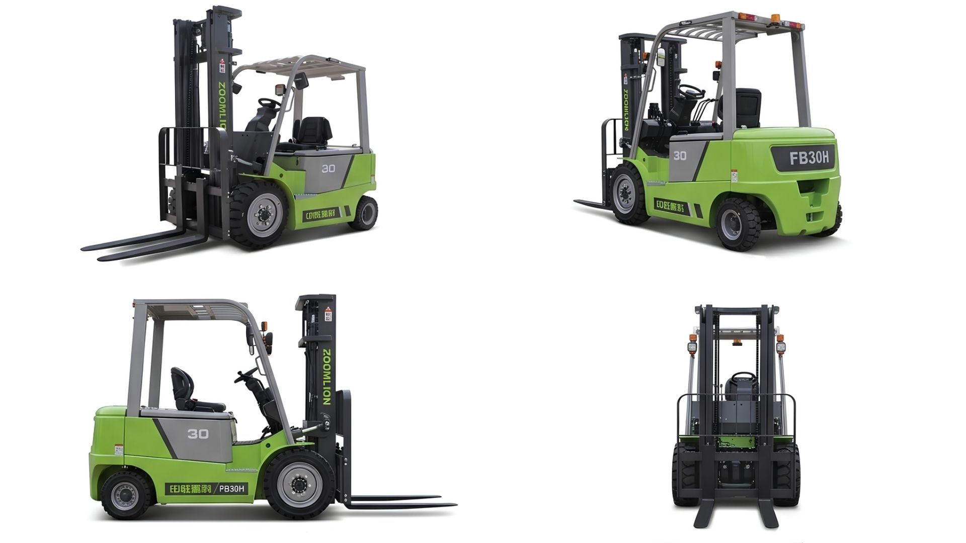Các góc chụp thực tế xe nâng điện lithium Zoomlion FB30H 